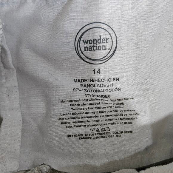 2 Pack Boy's Size 14 Khaki Straight Leg Chino School Uniform Pants - Picture 8 of 9